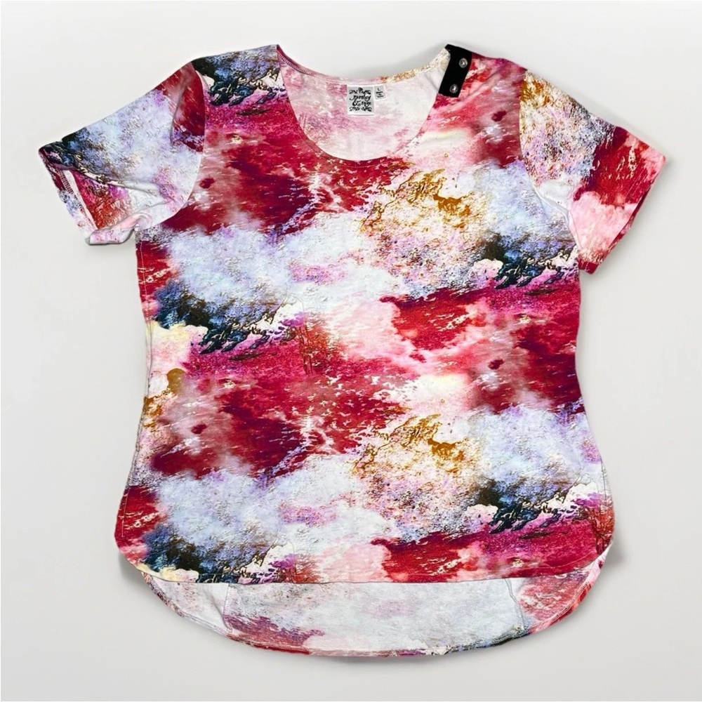 Parsley & Sage Blouse Top Women's Large Colorful Art To Wear T Shirt Boho